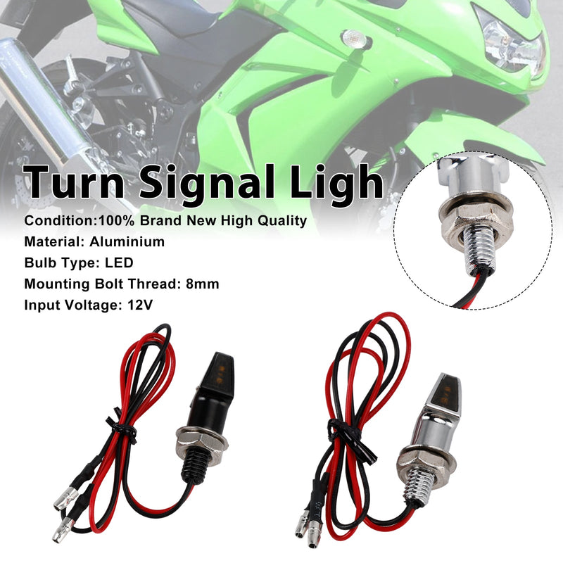 12V LED Blinker Anzeige Licht 8mm Universal Motorrad Für Yamaha
