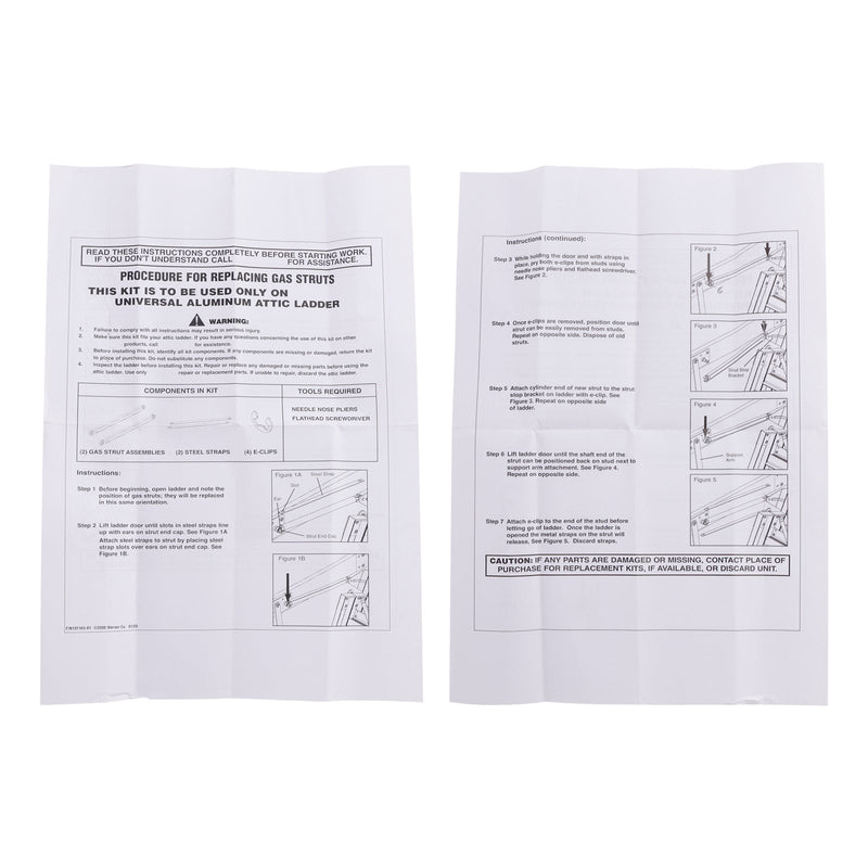 2 stykker 36-80 Standard Strut Set til Werner Aluminium Rooftop Ladder AH2210 AH2210B