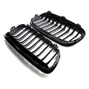 Grade de radiador preta brilhante, grade de barra dupla de rim para BMW Série 2 F45 F46 2015-18