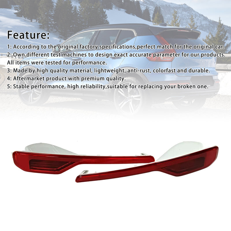 2018-2023 Volvo XC40 Lewy + Prawy Reflektor tylnego zderzaka Światło bez żarówki 31656865/66