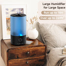 Luftbefeuchter für das Schlafzimmer, 3,2-Liter-Kaltnebel-Luftbefeuchter für Zuhause, Pflanzen und Babyzimmer, leiser Ultraschall-Luftbefeuchter mit 360°-Düse und farbigem Farbverlauf-Licht, automatische Abschaltung
