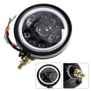 9-Bulbs Beam Headlight Fog Lamp Custom 5.75" Black For Racer Bobber Chopper