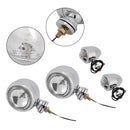 Motorcycle Beam Headlight Fog Lamp Custom Chrome