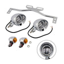Motorcycle Beam Headlight Fog Lamp Custom Chrome