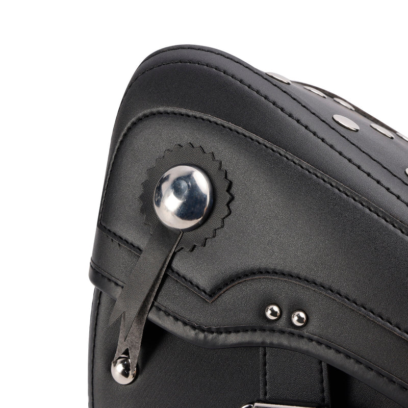 Universell sadelväska sida förvaringssvåse pu bagage svart 80L för motorcykel