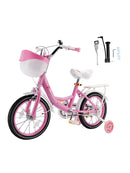Bicicletta da princess för barn där 18" med rotell och rosa ost