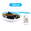 Ultra Thin Car LED Headlight Daytime Running Iridescent Light Eyebrow Strip With Remote control 30cm