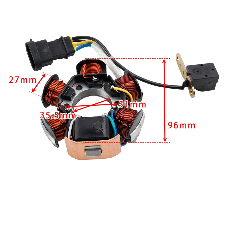 6-napainen STATORMAGNETI 639865 Piaggio Zip Sp Tph Tphoon NRG Power MC3 50CC 2T
