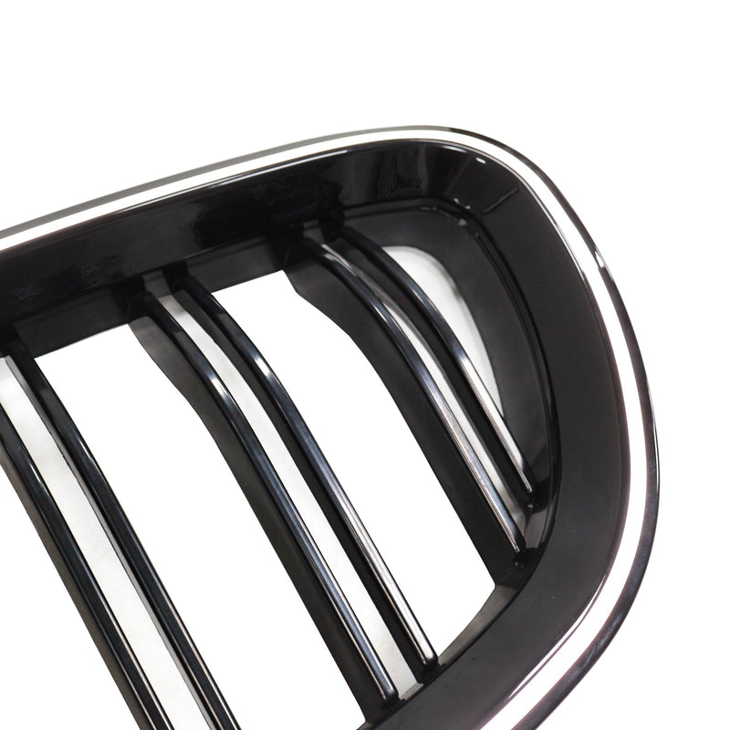 Munuais-Shock Bar Grill for BMW 5 -sarja F10 F11 2010–2016, Black Shiny, 51137203649, 51137203203