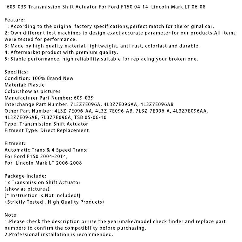 609-039 Schaltaktuator für Ford F150 (2004–2014) und Lincoln Mark LT (2006–2008)