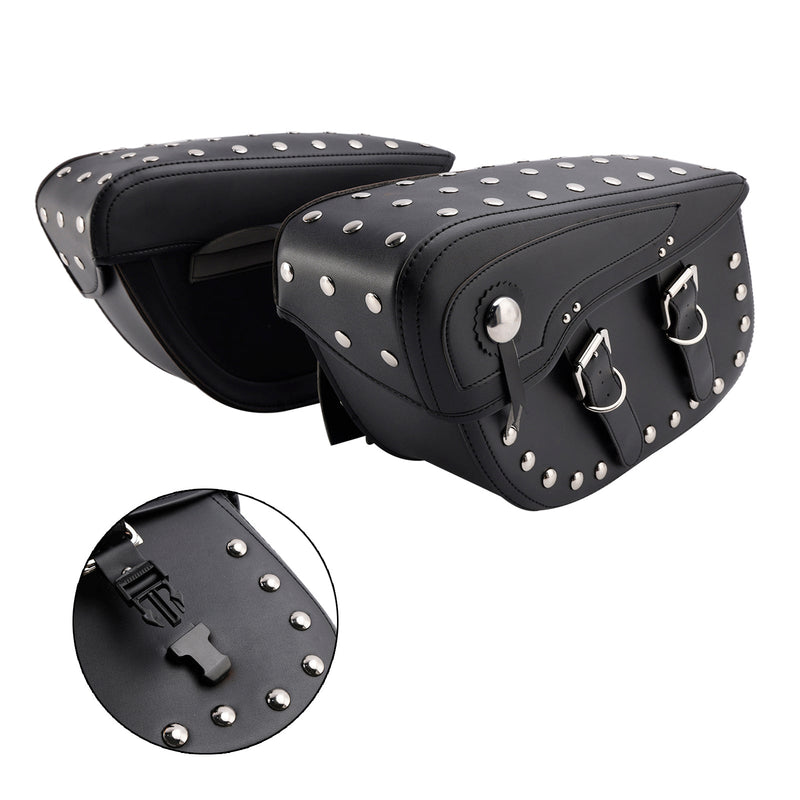 Universell sadelväska sida förvaringssvåse pu bagage svart 80L för motorcykel