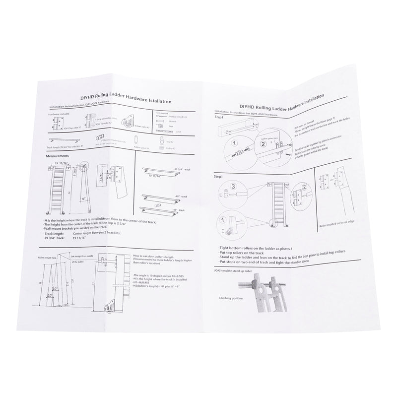 Rolling Library Sliding Ladder Hardware Kit med broms 3,3 ft rund rör