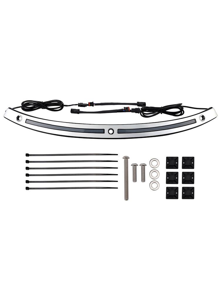 2014+Touring Electra Glide Street Glide Ultra Limited LED Lauf Blinker Licht Windschutzscheibe Trim