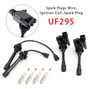 2003-2005 For Mitsubishi Outlander 2.4L L4 2x tennspole + 2x tenningskabel + 4x tennplugger UF295