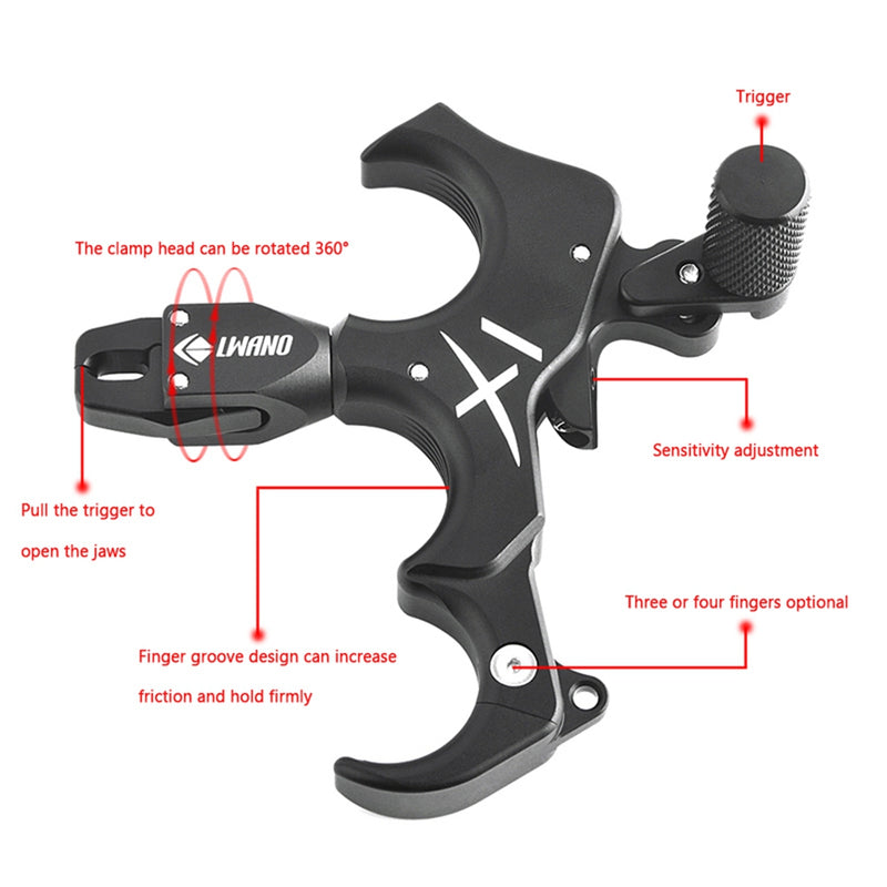 Compound båge frigöringshjälpmedel 3/4 finger tumme trigger caliper Utbytbar