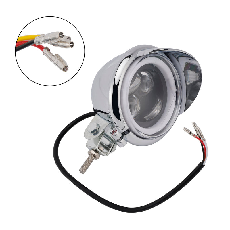 #D62 Headlight Lamp Spotlight Universal Coler Switch Fits Chrome For Motorcycle