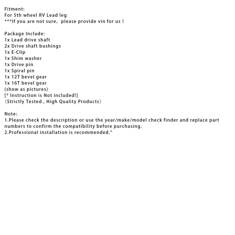 146059 Reparatursatz für das Stützbein des Lippert-Sattelzuges (5th Wheel RV)