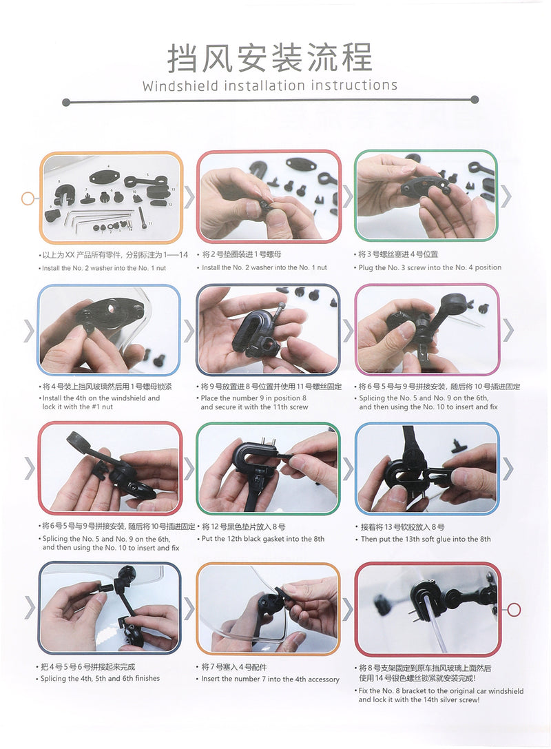 Universal Justerbar Clip On Windshield Extension Spoiler Wind Deflector Smoke