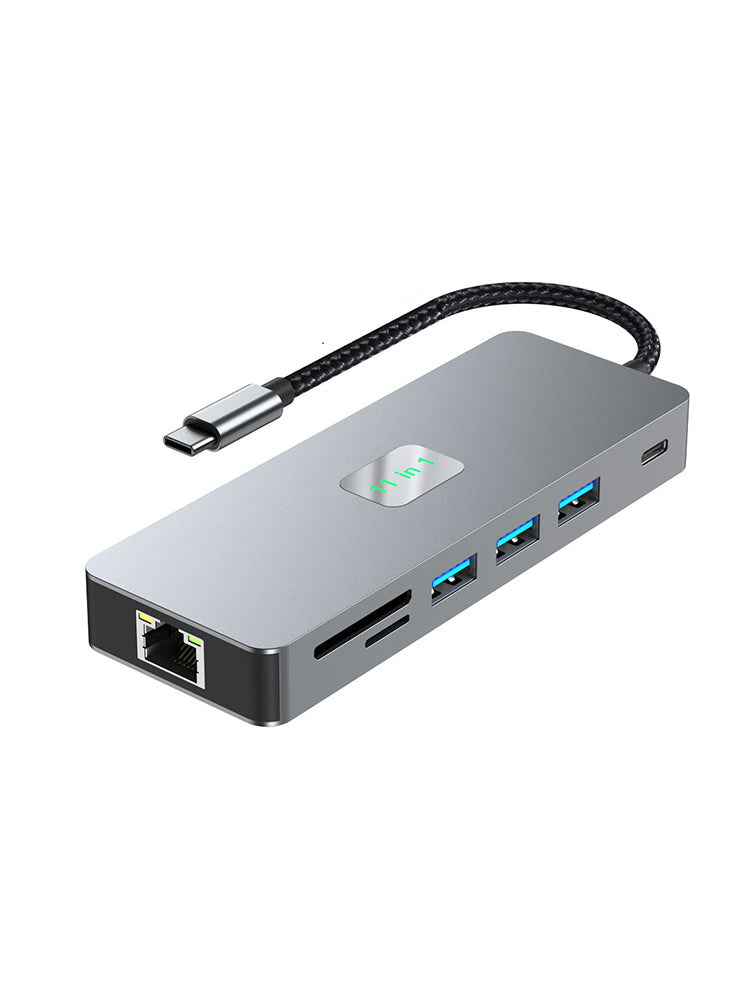 11 in 1 TYPE-C - RJ45 Gigabit USB3.0 HDMI VGA Audio USB-C Data SD/TF PD100W