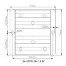 DC/DC spændingsomformer spændingsregulatormodul step down buck 24V til 13,8V 15A