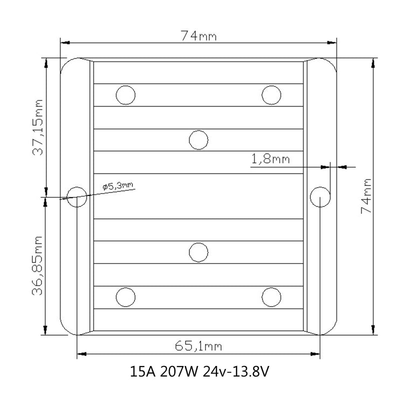 DC/DC Spannungswandler Spannungsregler Modul Step Down Buck 24V auf 13.8V 15A