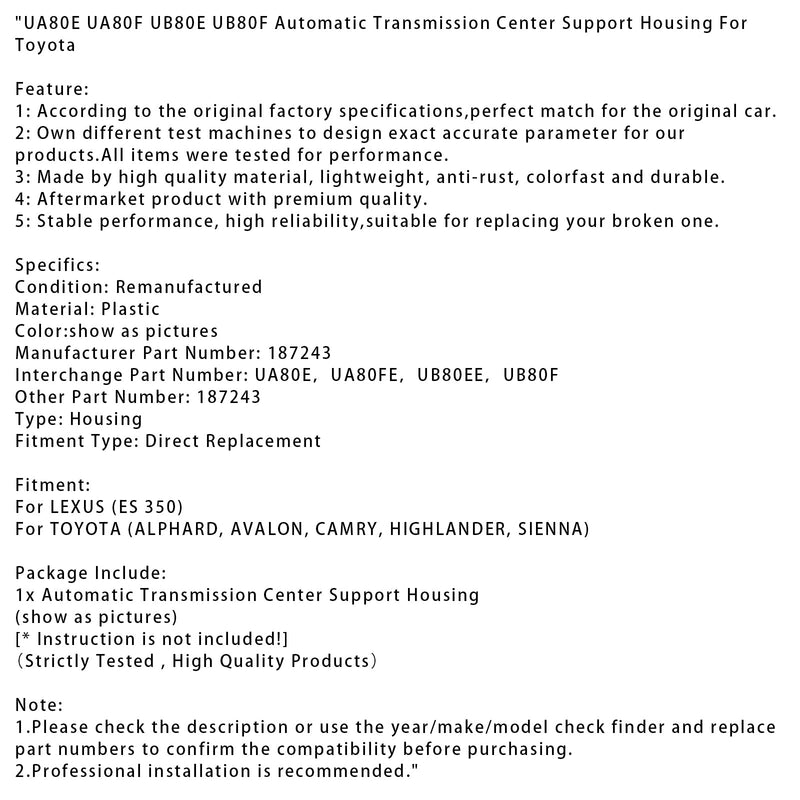 UA80E UA80F UB80E UB80F Automatisk transmissionscenterstödshus för Toyota