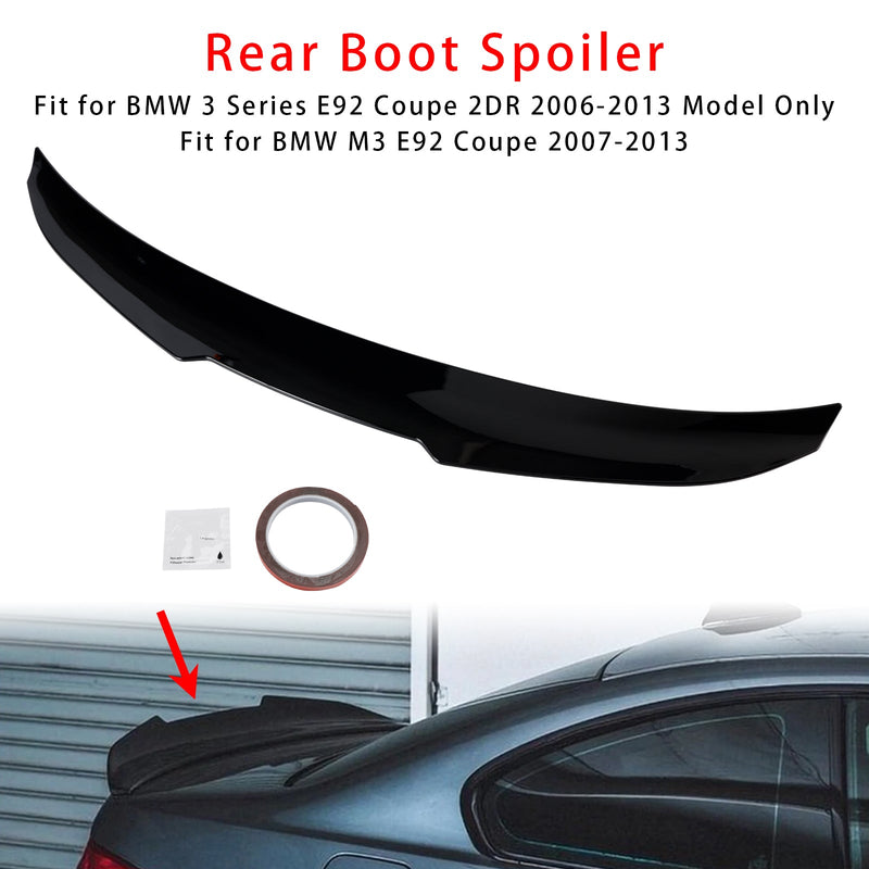 2006–2013 BMW 3er E92 Coupé 2DR Modell nur Hochglanz schwarz Heckspoiler