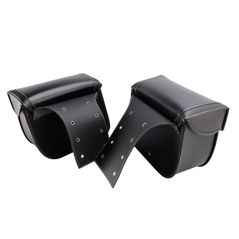 Universell sadelväska sida förvaringssvåse pu bagage svart 28L för motorcykel