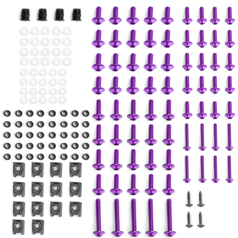 Tornillos de carenado tornillos de carenado morados M5/M6 - 177 piezas NUEVO