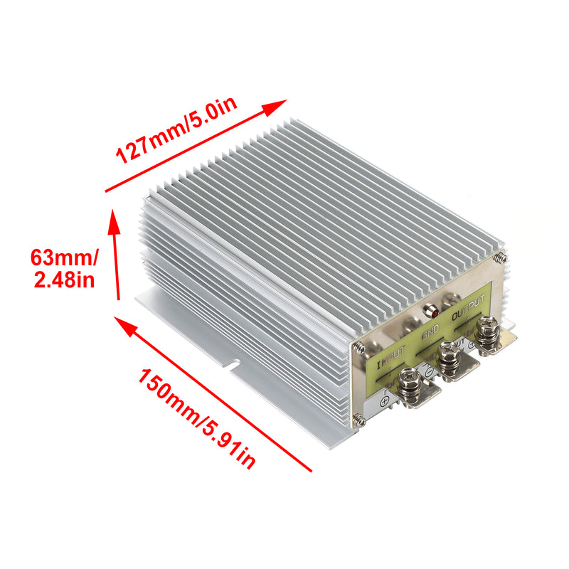 DC/DC spänningsomvandlare spänningsregulatormodul steg ner buck 24V till 12V 60A