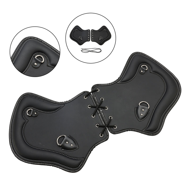 1985–2017 Touring, Softail, Dyna oder Sportster Bikes Paar CNC Hitzeschild Sattelschutz Schwarzbraun