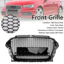 RS3 Style Front Honeycomb Bumper Grill für Audi A3 S3 2013-2016 mit Quattro