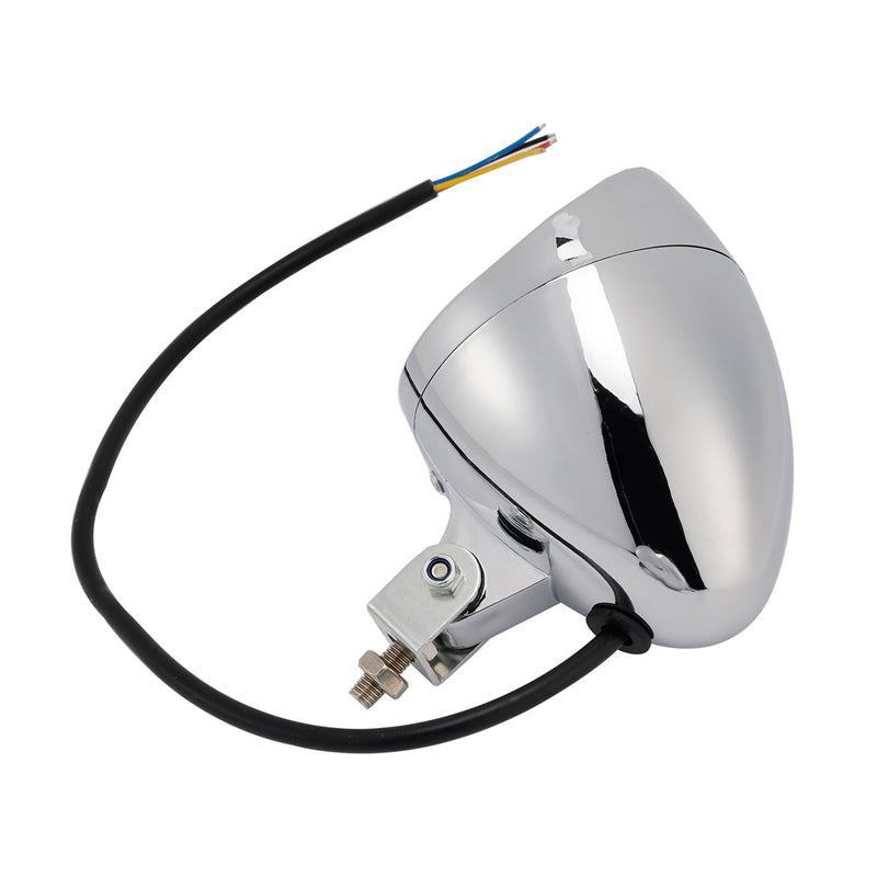 #D18 Headlight Lamp Spotlight Universal Coler Switch Fits Chrome For Motorcycle