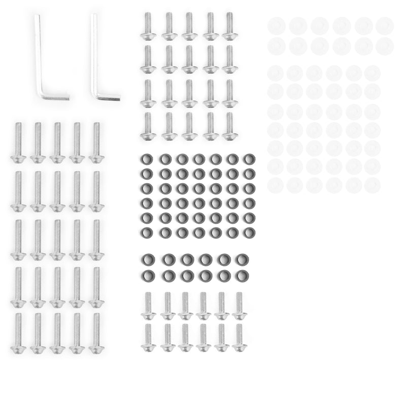 158 stykker - sølvkledningsskrue i aluminium M5/M6 skruesett