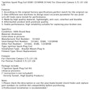 Bujía D580 12558948 para Chevrolet Camaro 5.7L LS1 LS6