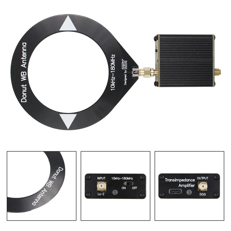 Antenas de banda ancha donut mejoradas Convertidor de baja impedancia de 10 Khz-180 Mhz