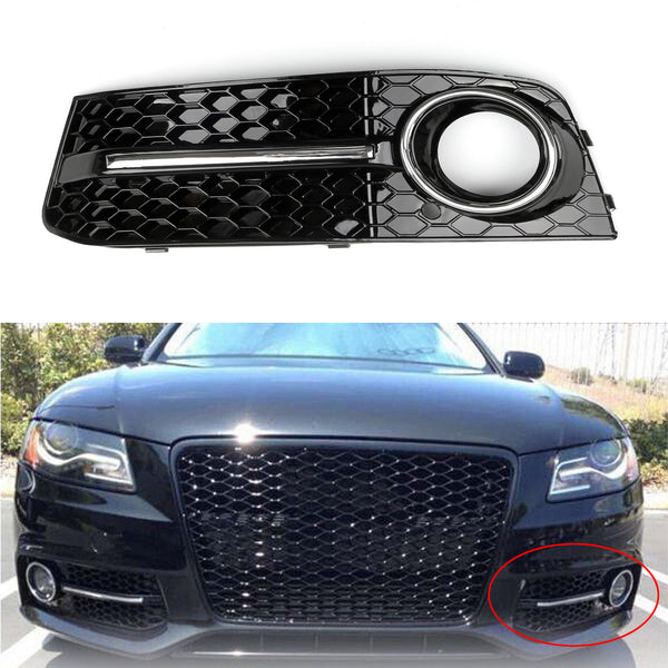 LH Chrome Honey Comb Osłona świateł przeciwmgielnych Grille Grille dla Audi A4 B8 2009-2012