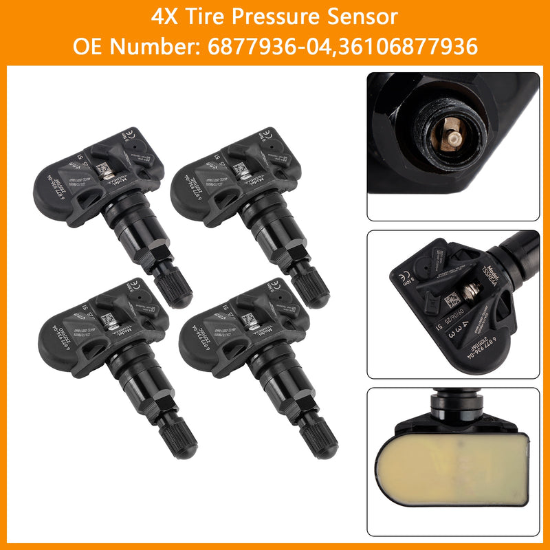 4X Tire Pressure Sensor 6877936 For BMW 5 Series G30 G31 F40 3 Series G20 G21