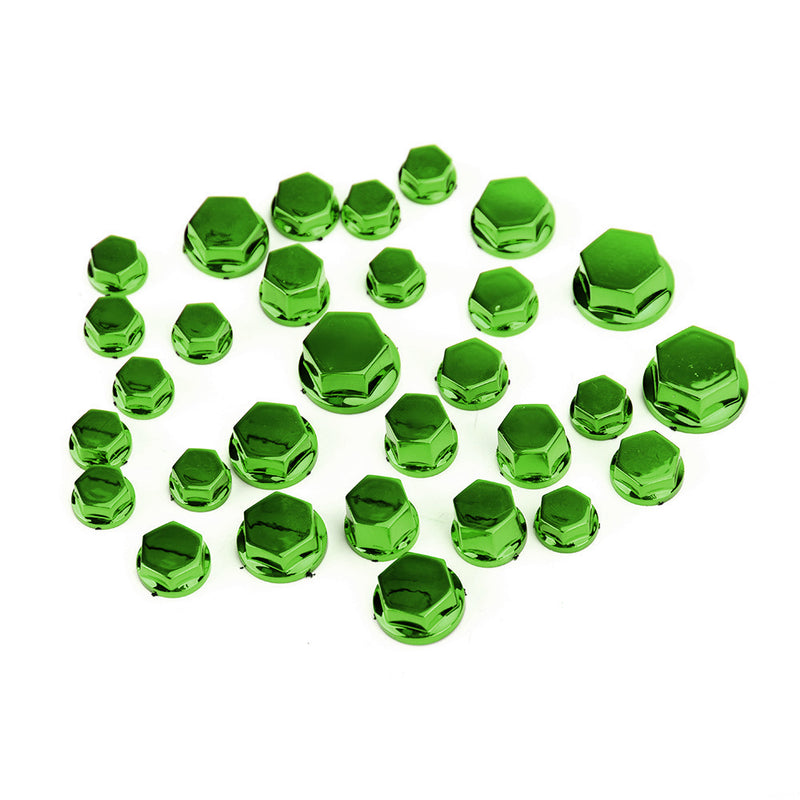 30 tapas protectoras para tornillos, tapa para tornillos hexagonales, color verde, apto para Kawasaki