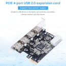 HUB 2.0 PCIE auf USB 2.0 Erweiterungskarte Moschip Adapterkarte 4PIN Stromversorgung