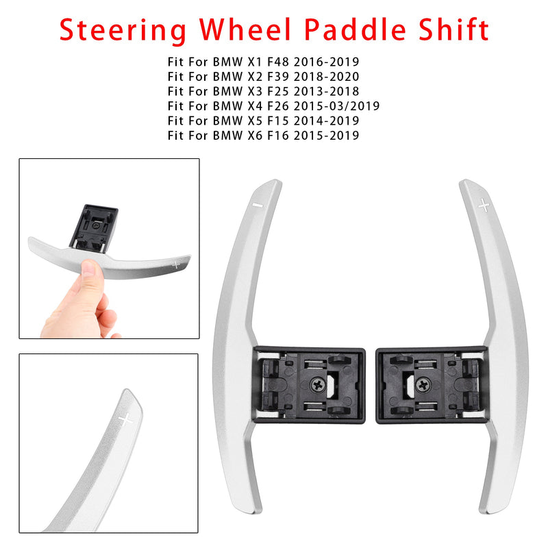 Schaltwippenverlängerung für BMW F-Serie F30 F31 F32 F10 X3 X5 Aluminium Silber