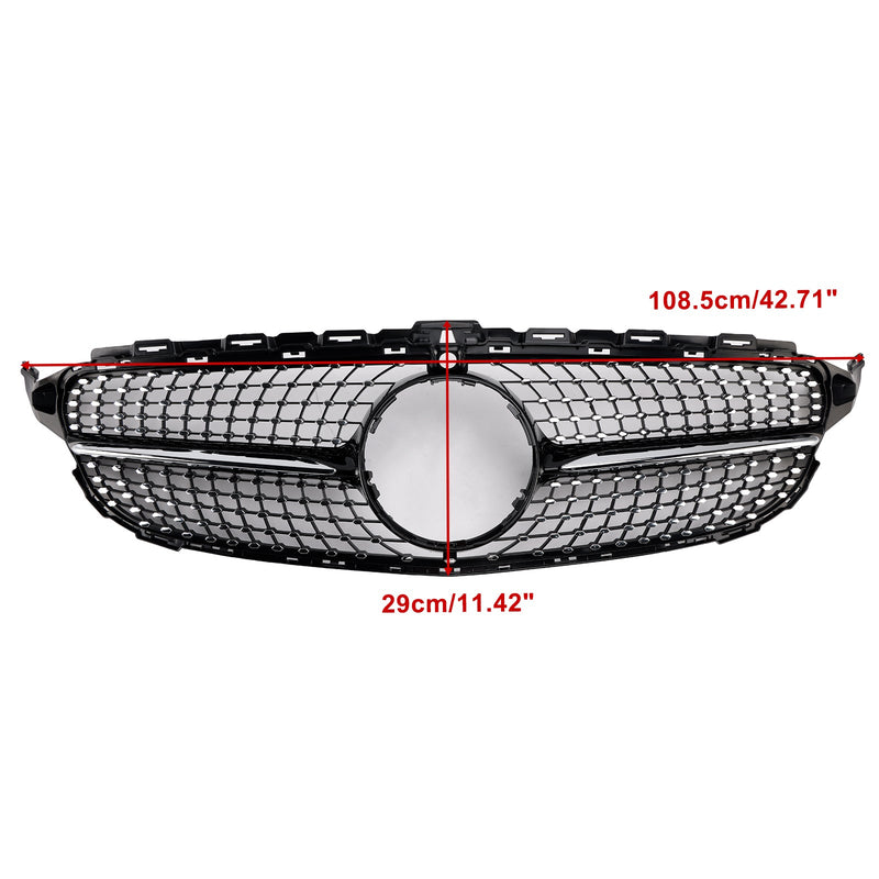 Diamond Front Grill Grille Fit Benz C-Class W205 C250 C300 C400 2015-2018