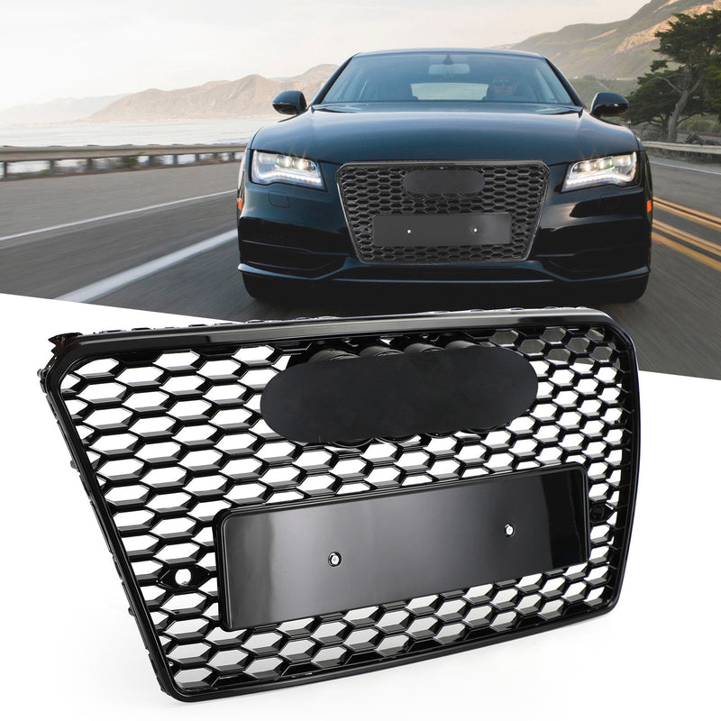 RS7 Style Honeycomb Sport Mesh Hex Grille Grill Fit Audi A7/S7 2012-2015 Czarny