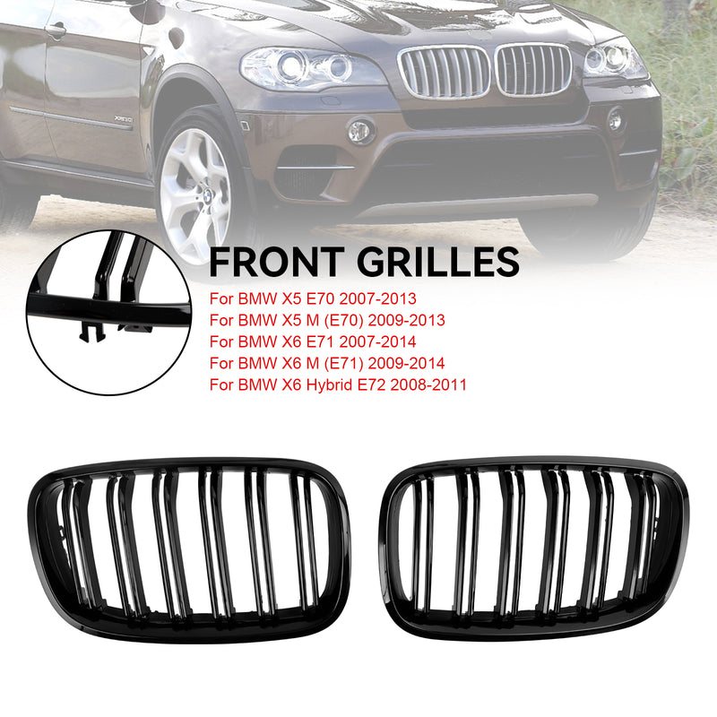 Sport radiatorgrill dobbel stang ytelse glans egnet for BMW X5 E70 X6 E71