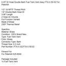 0,25 ""ID Schlauch Doppel Barb Kraftstoff Tank Vent Assy FTA-V-50-02 Für Peterbilt