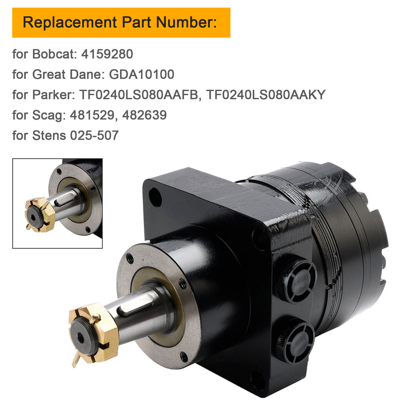 Hydraulinen pyörämoottori Scag 481529:lle ja 482639:lle Wildcat Turf Tiger Cub 27-502:lle