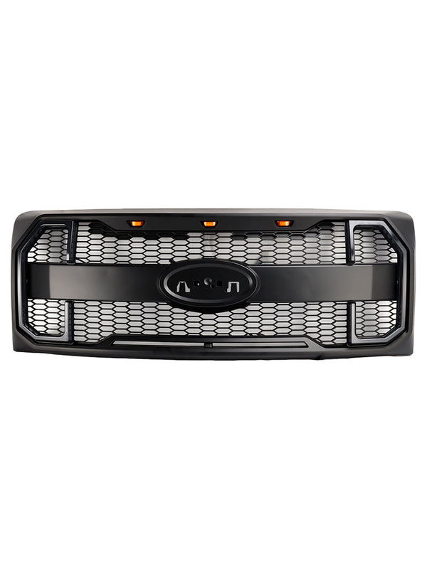 2009–2014 Ford F150 Matt Black Raptor Style Front -Floor Bar Grill Grill s LED