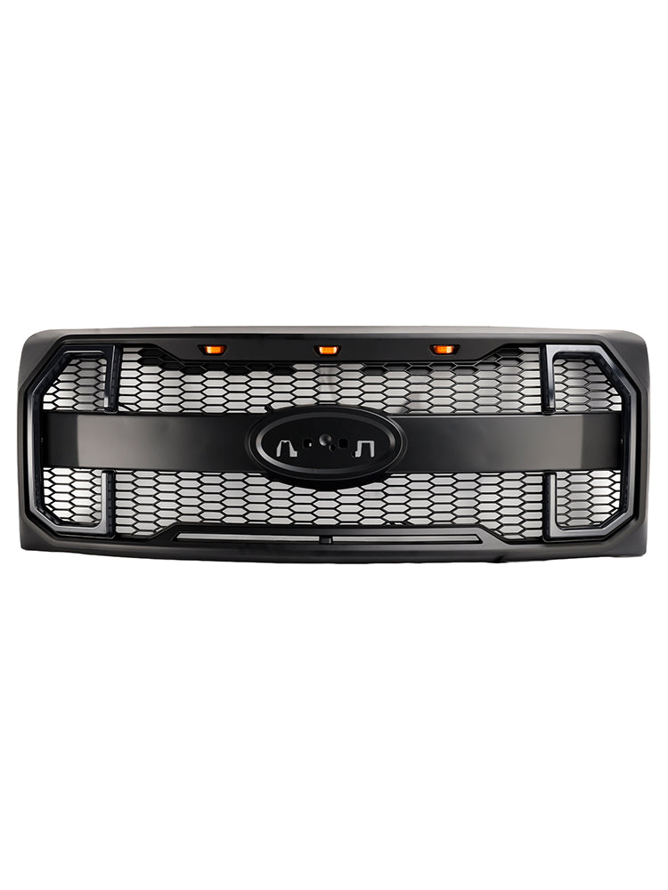 2009–2014 Ford F150 Matt Black Raptor Style Front -Floor Bar Grill Grill s LED