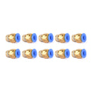 10 stk 6 mm 1/8" pneumatisk tryklufttilslutning push fitting konnektor