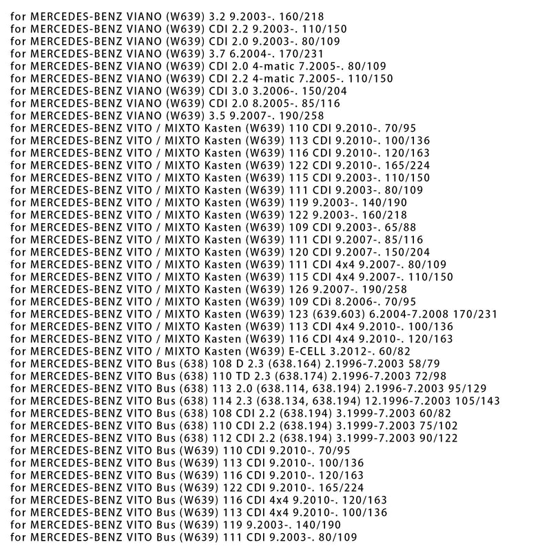 7.2010-on MERCEDES-BENZ VIANO (W639) CDI 2.0 4-matic 100/136 Kardanwelle Antriebswelle 2211mm Länge 6394103206